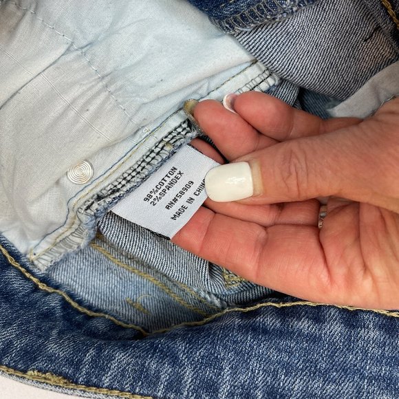 GB High Waist Raw hem Button Fly Stretchy Shorts - Picture 5 of 8